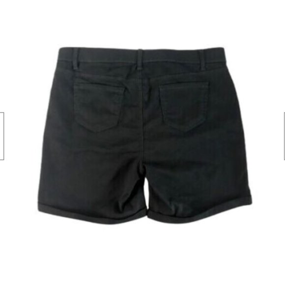 Arizona Womens Shorts Plus Size 16.5 W32.5 cuffed Hem Stretch MIDI Black - Picture 2 of 8